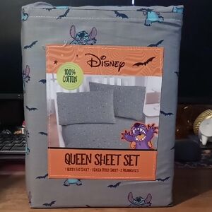 Disney Gray and Blue Queen Sheet Set
